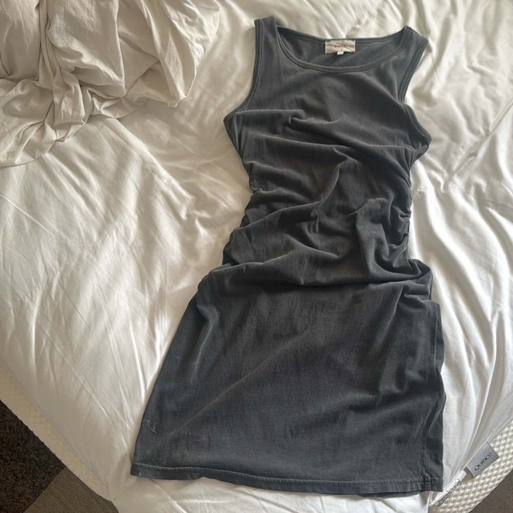 Xirena vintage BLACK mini rouched dress